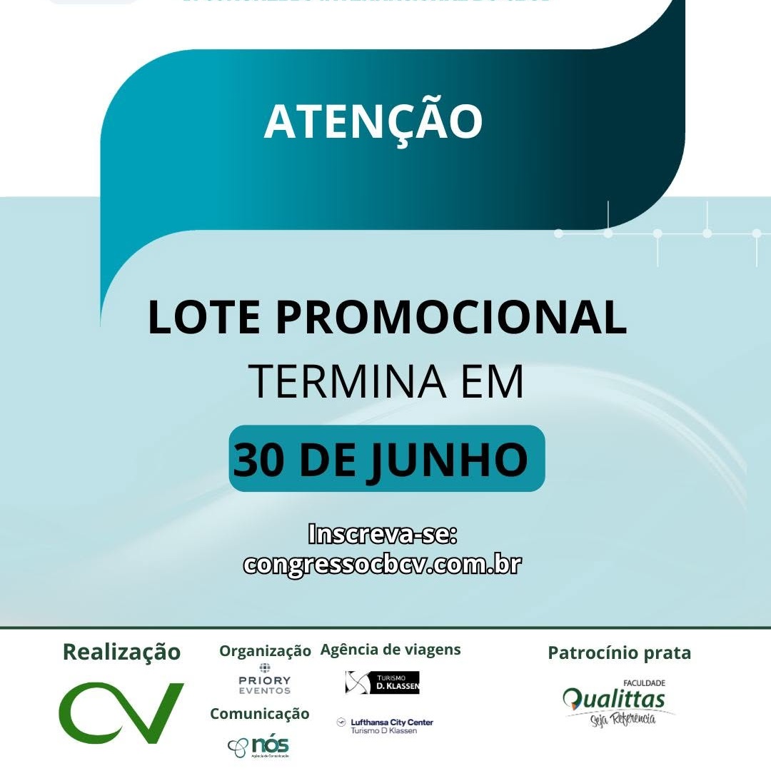 Lote promocional do CBCV 2026 termina em 30 de junho