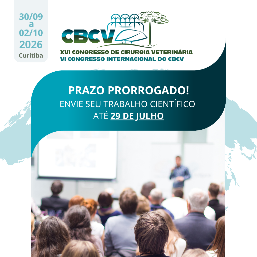 Prazo prorrogado: Envie trabalhos científicos no para o CBCV 2026 até 29 de julho